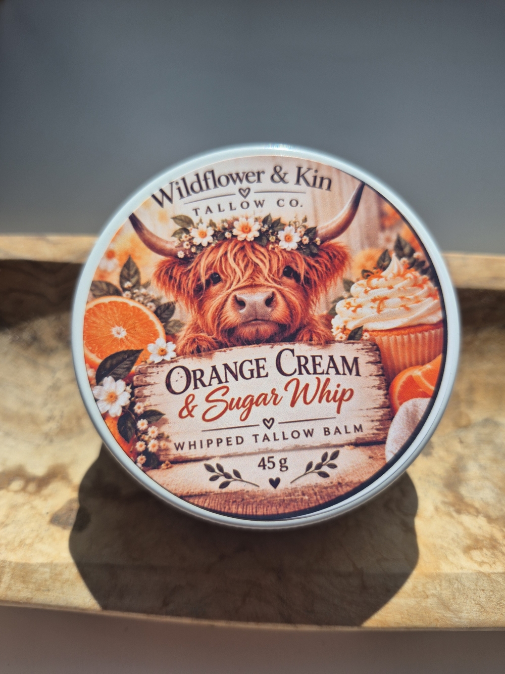 Wildflowers Orange Cream & Sugar Whip Whipped Tallow Balm - Orange